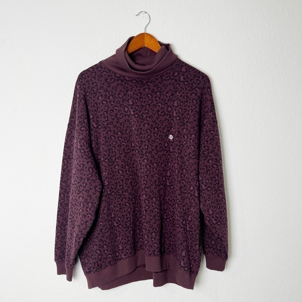 American Eagle Leopard Print Turtleneck Sweater